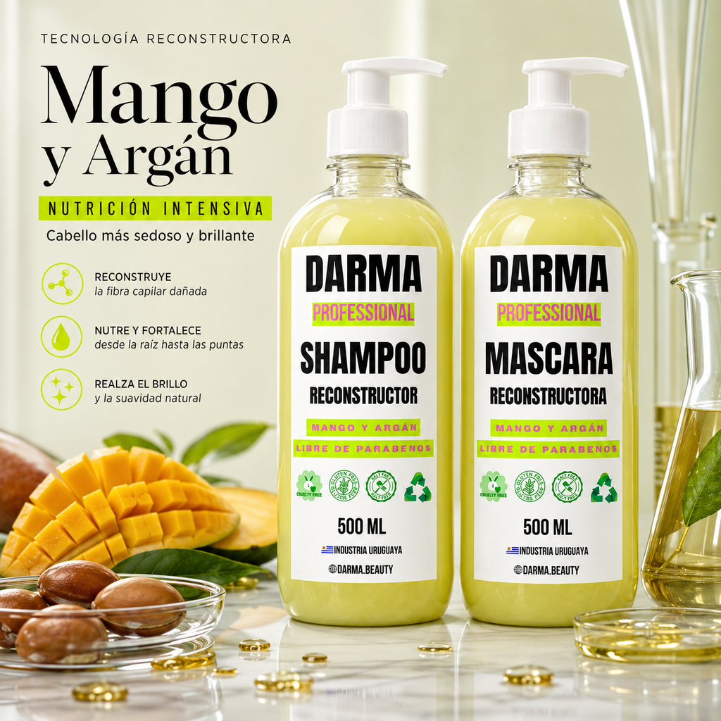Pack Darma Professional Shampoo + Máscara Reconstructora Mango y Argán 500 ml