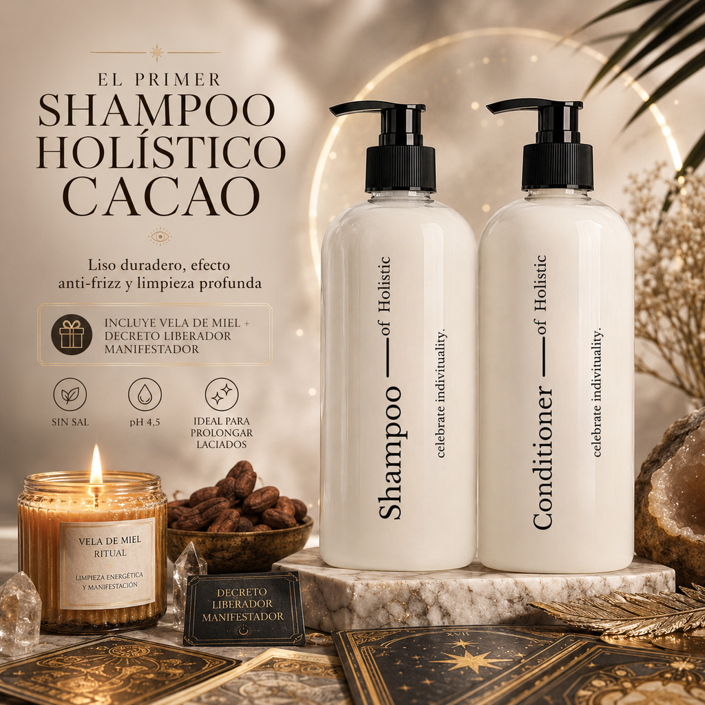 Shampoo Y Acondicionador Holistic Cacao 500ml + 500ml Sin Sal