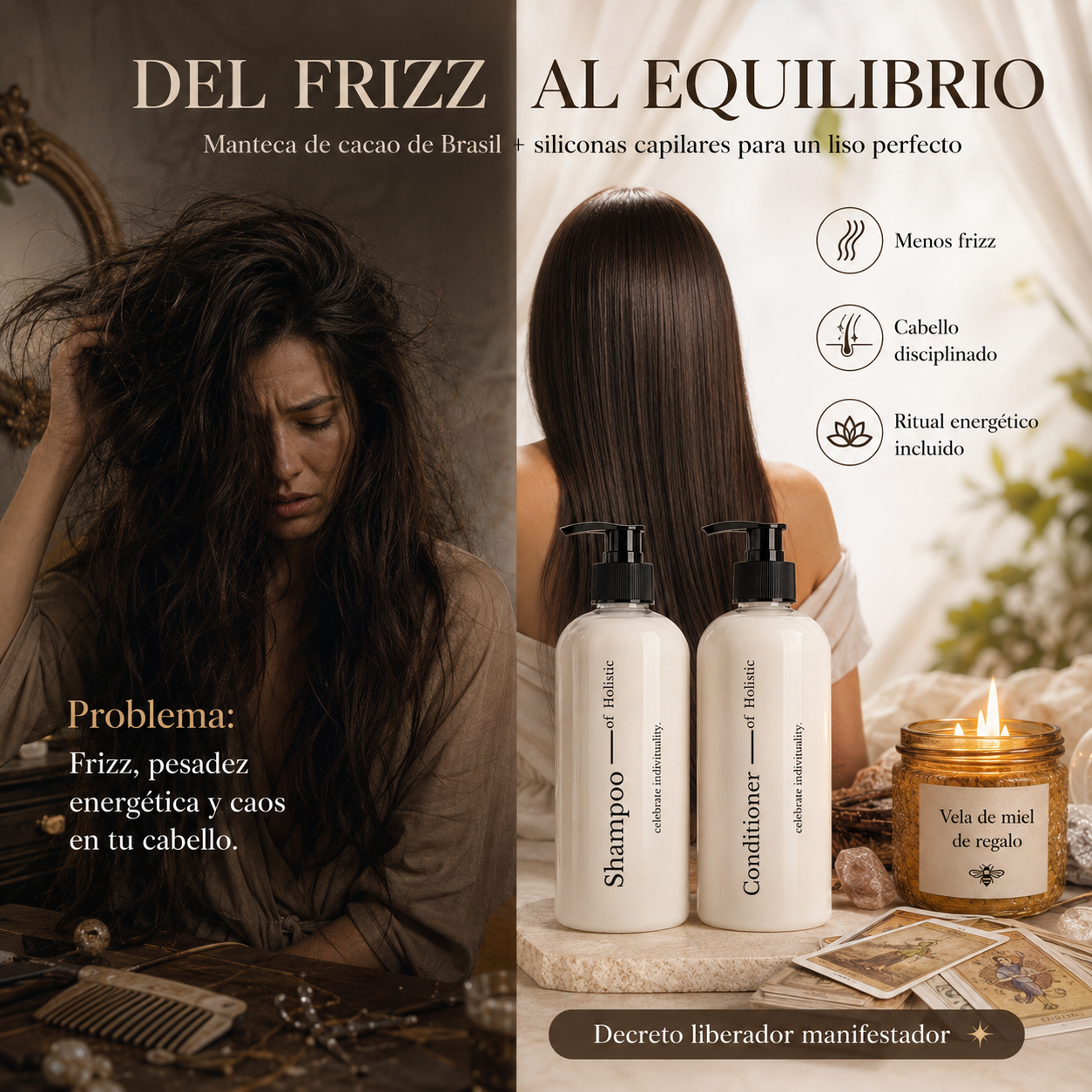 Shampoo Y Acondicionador Holistic Cacao 500ml + 500ml Sin Sal