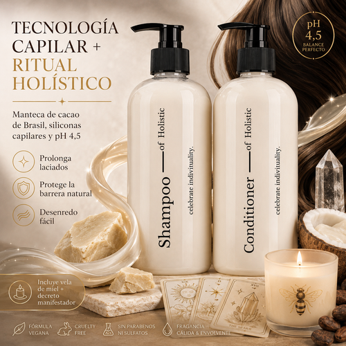 Shampoo Y Acondicionador Holistic Cacao 500ml + 500ml Sin Sal