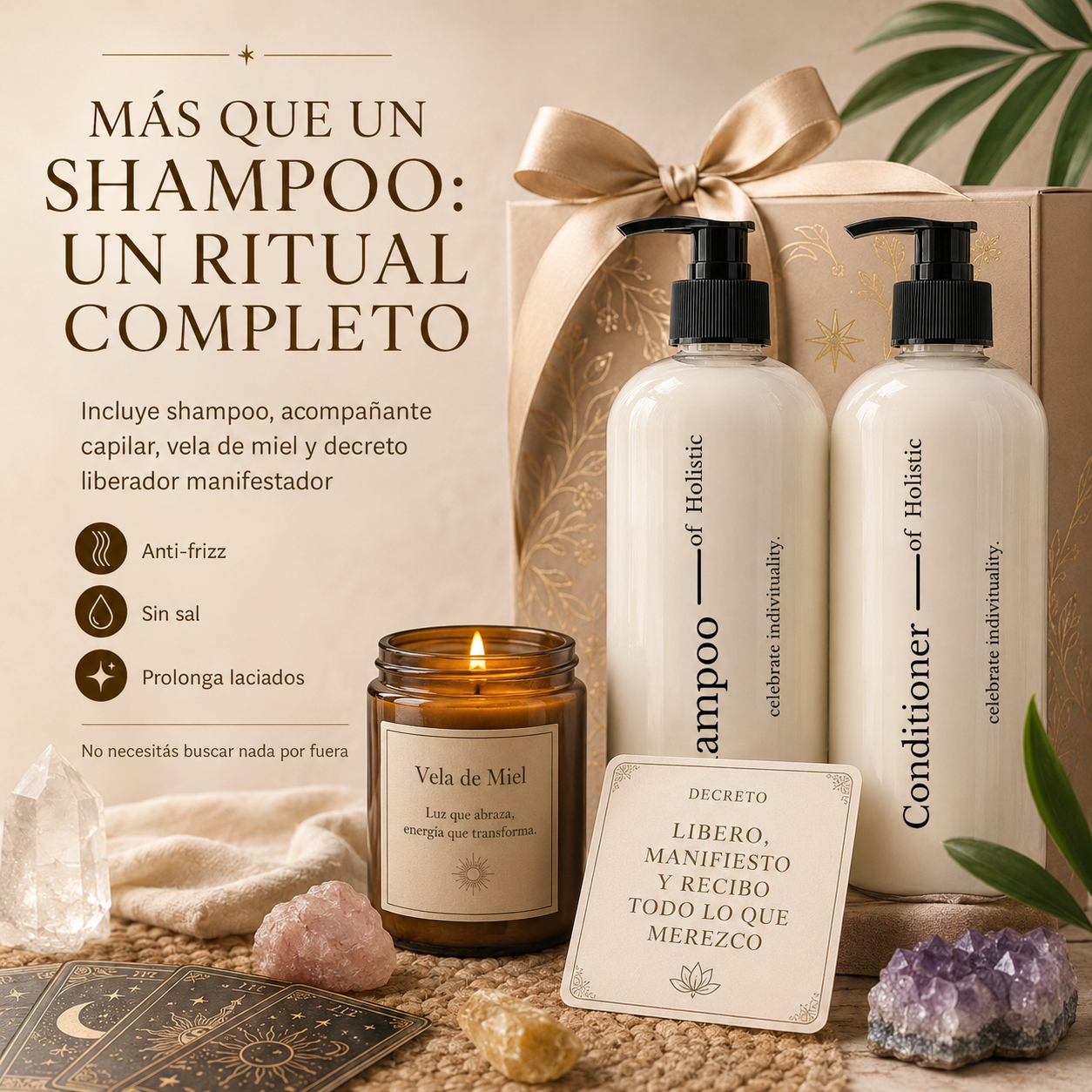 Shampoo Y Acondicionador Holistic Cacao 500ml + 500ml Sin Sal