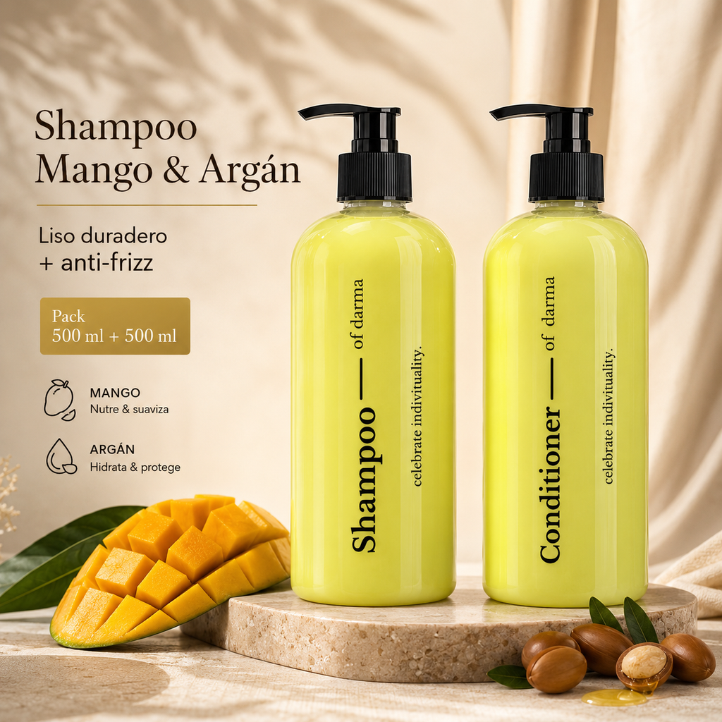 Pack Shampoo + Máscara Reconstructora Mango y Argán 500 ml