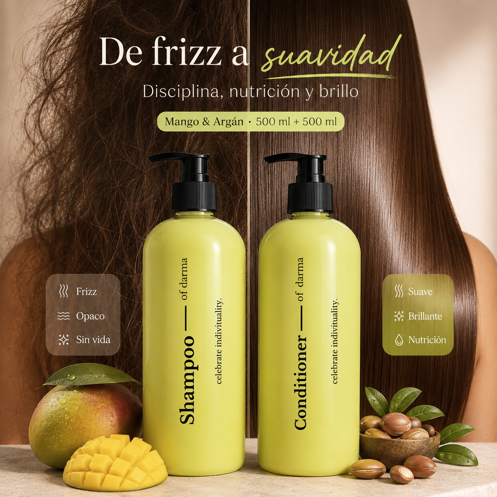 Pack Shampoo + Máscara Reconstructora Mango y Argán 500 ml