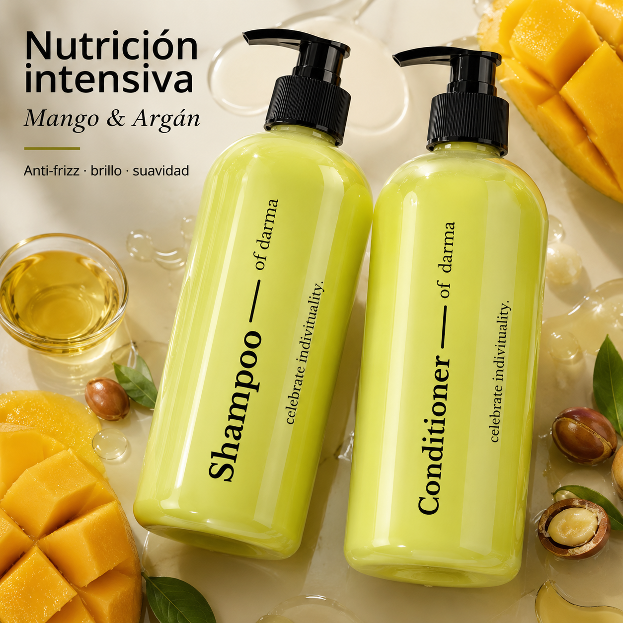 Pack Shampoo + Máscara Reconstructora Mango y Argán 500 ml