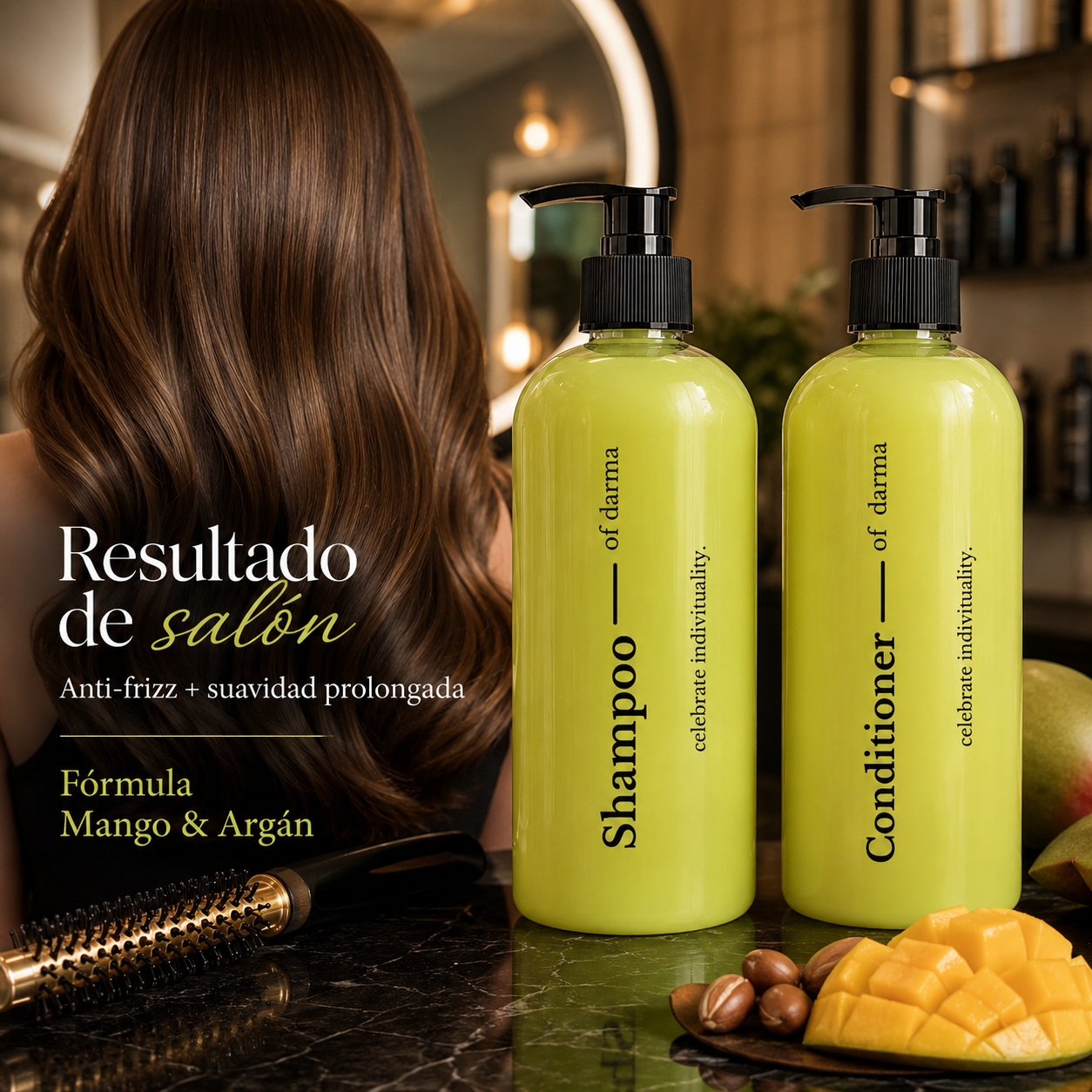 Pack Shampoo + Máscara Reconstructora Mango y Argán 500 ml