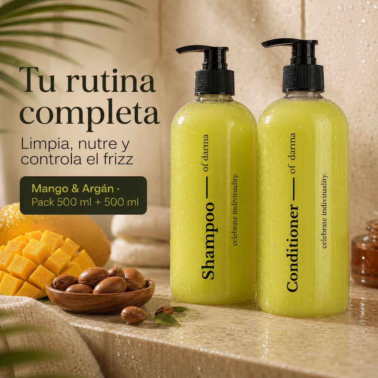 Pack Shampoo + Máscara Reconstructora Mango y Argán 500 ml