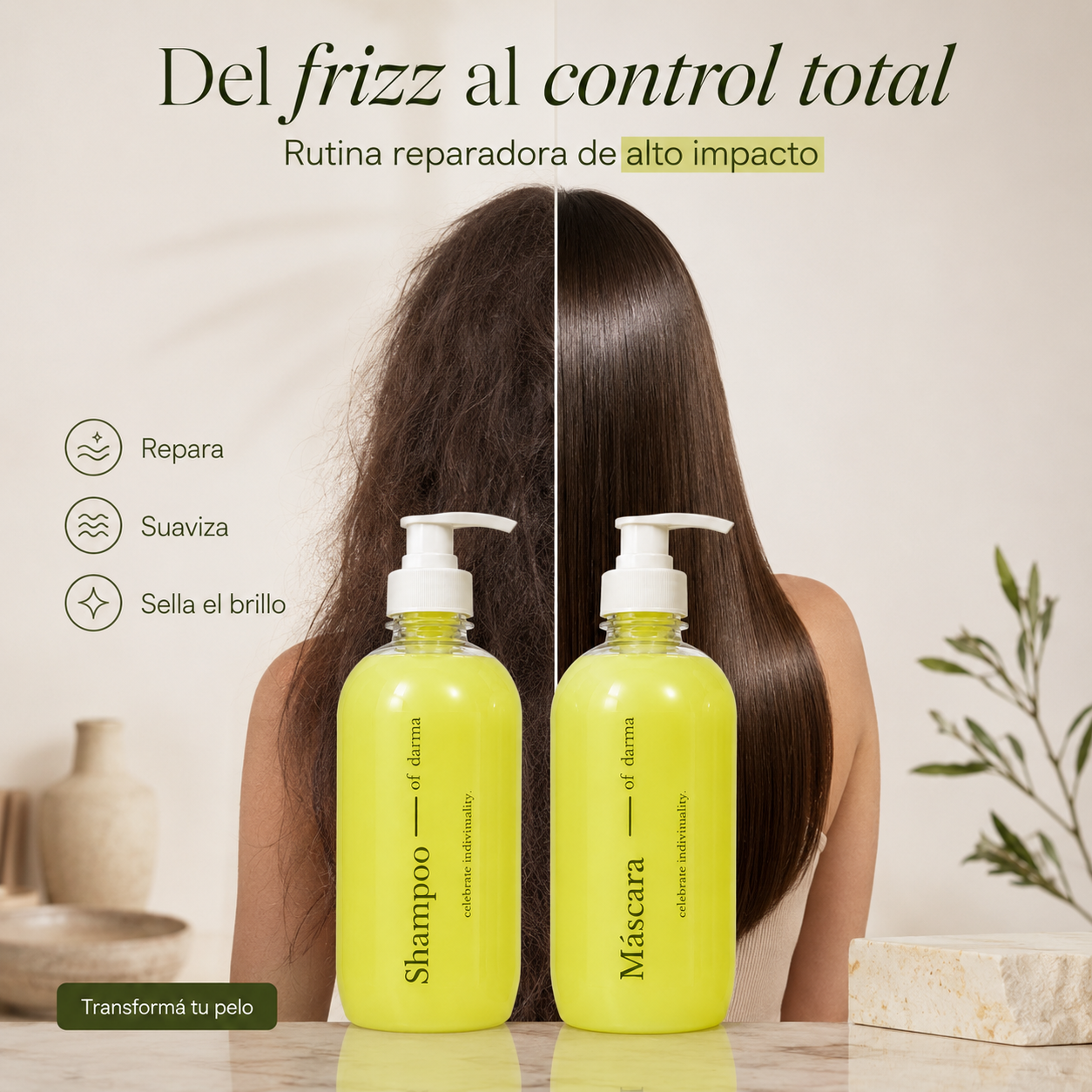 Kit Darma Professional Shampoo Reconstructor + Máscara Reconstructora Mango y Argán 500 ml