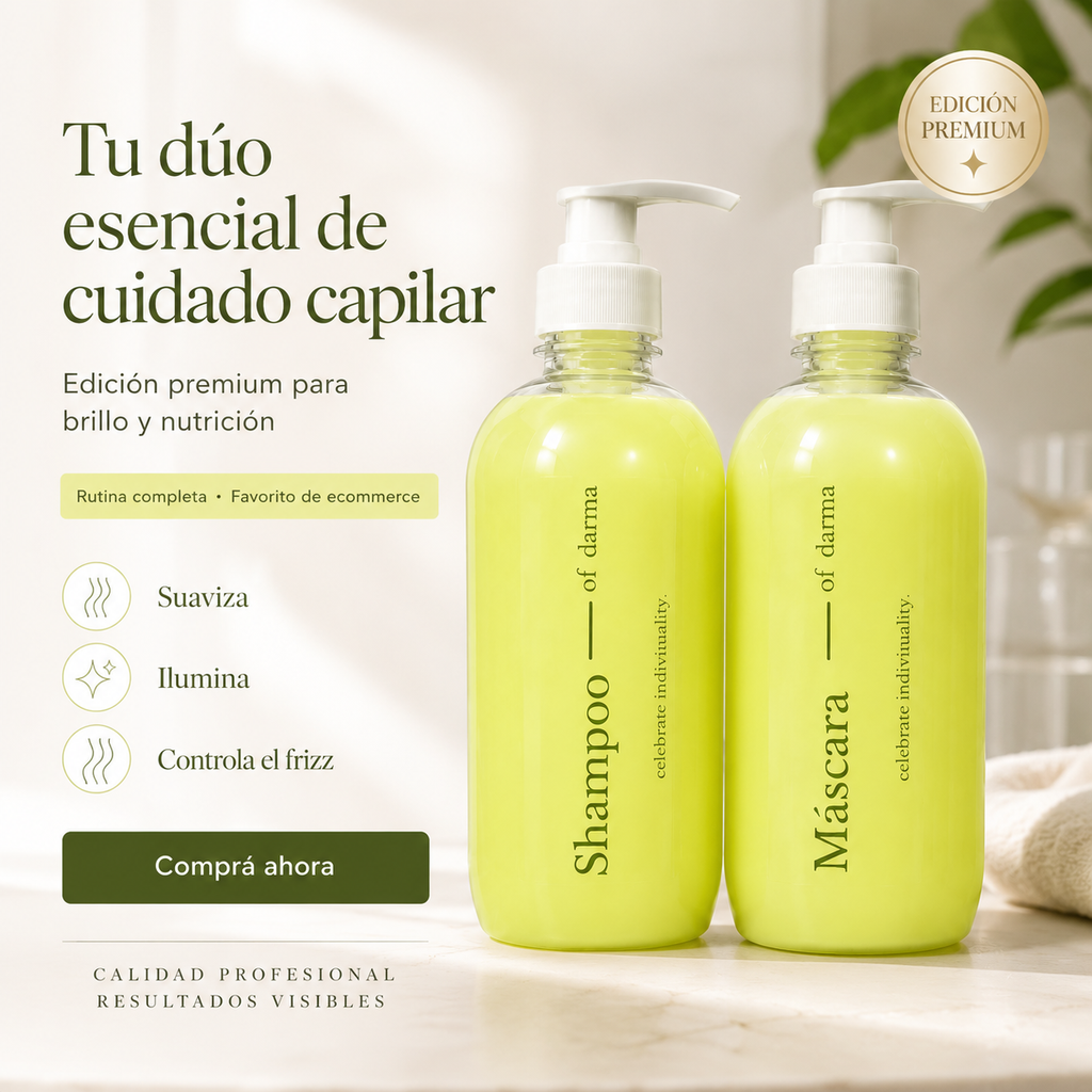 Kit Darma Professional Shampoo Reconstructor + Máscara Reconstructora Mango y Argán 500 ml