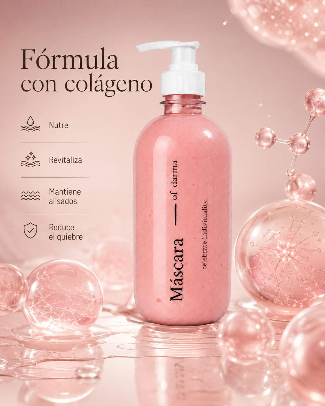 Máscara Capilar con Colágeno 500 ml – Repara y Mantiene Alisados
