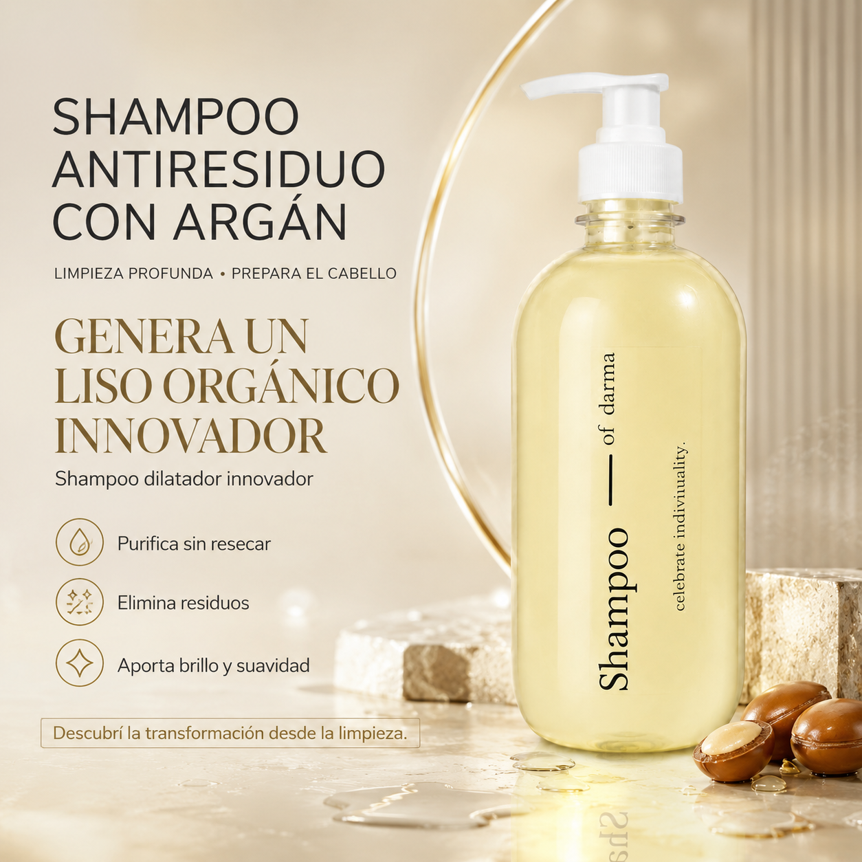 Shampoo Liso Orgánico con Argán Darma 500 ml