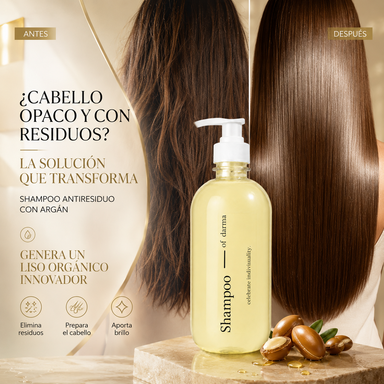 Shampoo Liso Orgánico con Argán Darma 500 ml