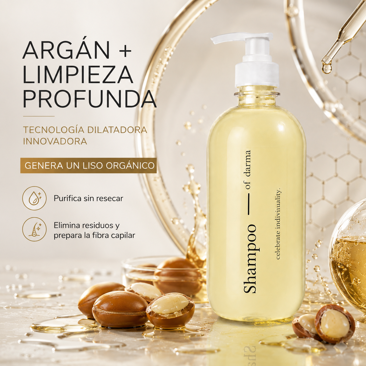 Shampoo Liso Orgánico con Argán Darma 500 ml