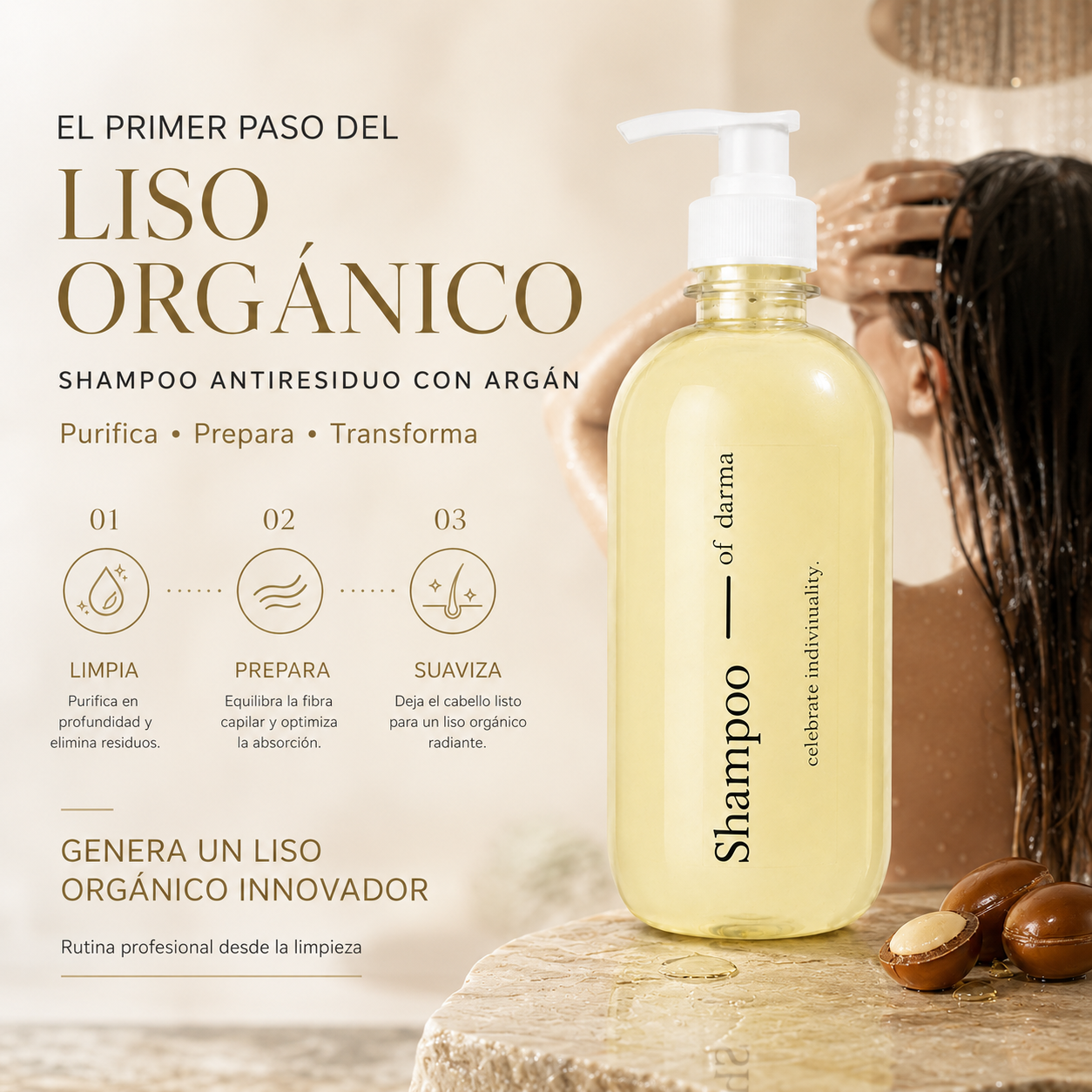 Shampoo Liso Orgánico con Argán Darma 500 ml