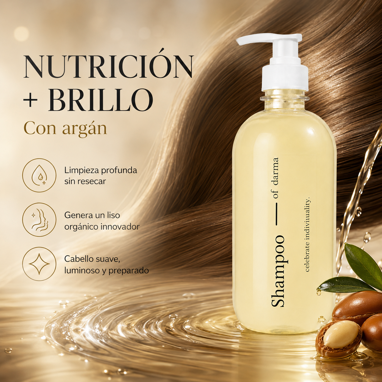 Shampoo Liso Orgánico con Argán Darma 500 ml