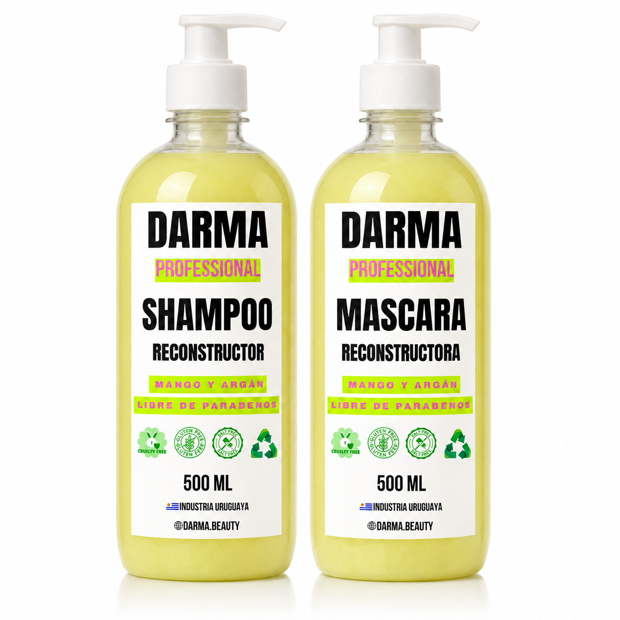 Pack Darma Professional Shampoo + Máscara Reconstructora Mango y Argán 500 ml