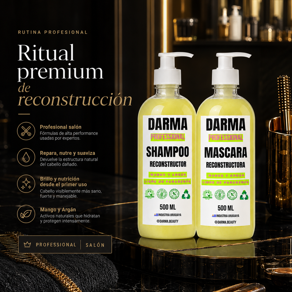 Pack Darma Professional Shampoo + Máscara Reconstructora Mango y Argán 500 ml
